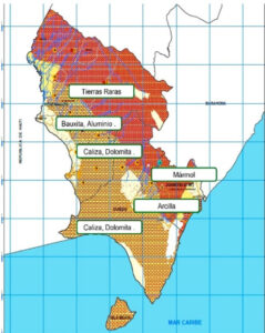 Mapa de tierras raras en RD