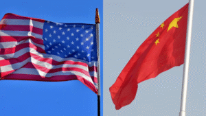 Banderas USA-China