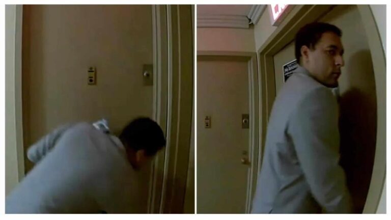 Christopher Marte captado mientras rompia afiche