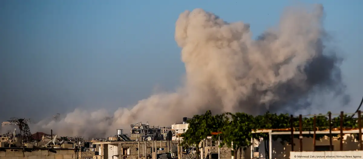 Humareda en Gaza del ultimo ataque israeli