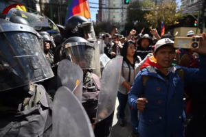Protesta en apoyo a Evo Morales