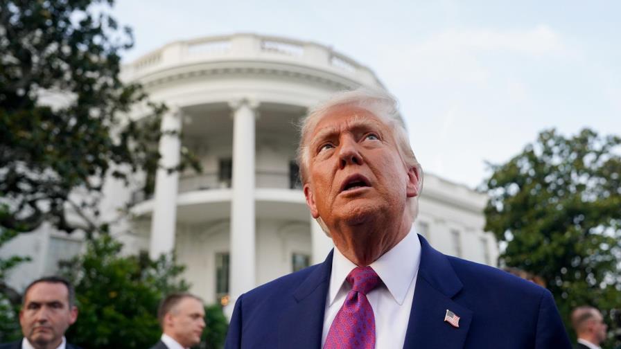 Donald Trump en Jardin de la Casa Blanca