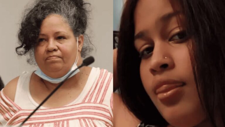 Collage de imagenes de la joven torurada y su madrastra