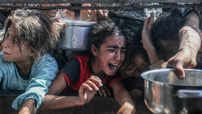 Niños hambrientos en Gaza