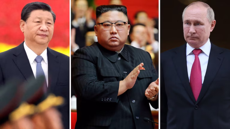 Kim Jong-un, Putin y Xi Jinping
