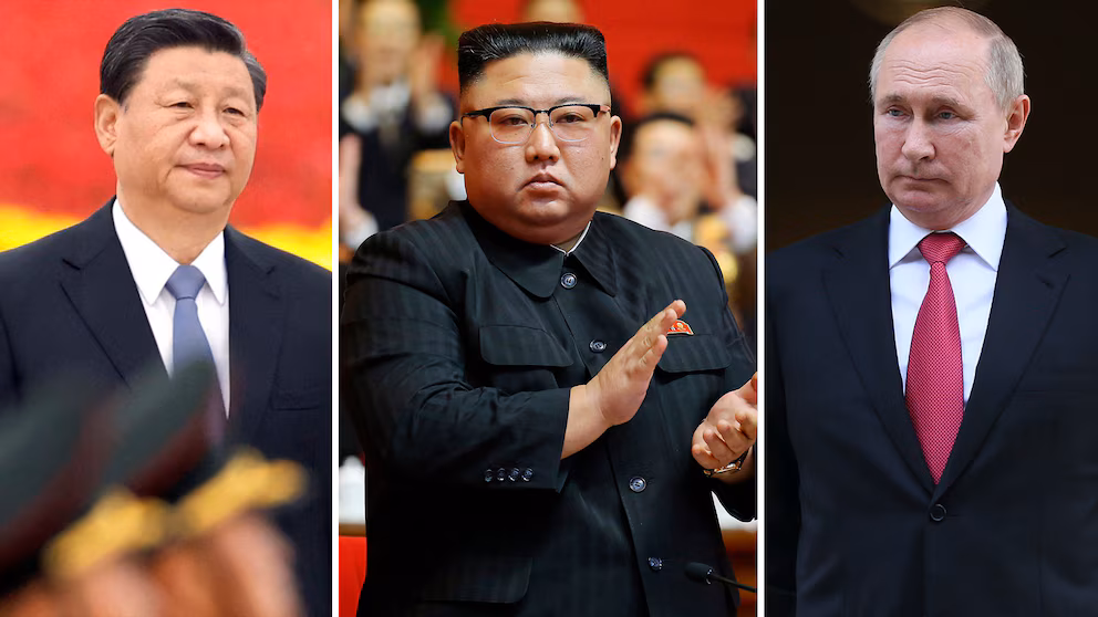 Kim Jong-un, Putin y Xi Jinping