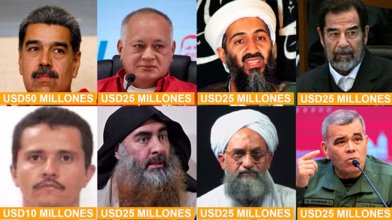 Maduro encabeza valor de la recomensa por su captura