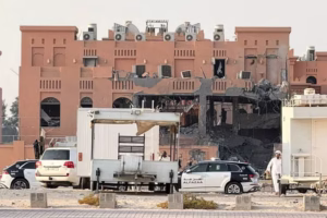 Uno de los edificios bombardeado por Israel