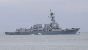 Buque desplegado en elmar Pacifico, cerca de Venezuela
