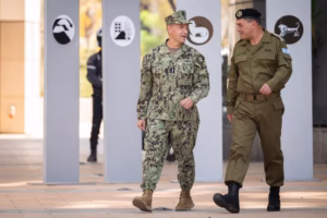 El comandante del CENTCOM, almirante Brad Cooper y el jefe del Estado Mayor de las Fuerzas de Defensa de Israe