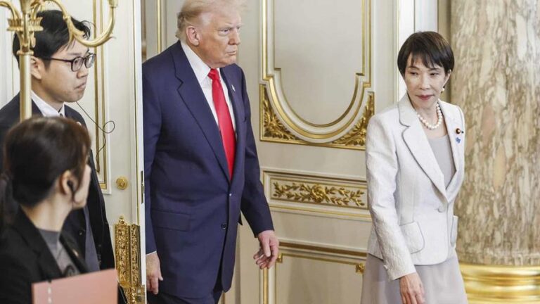 Trump y Sane Takaichi, primera ministra de Japon