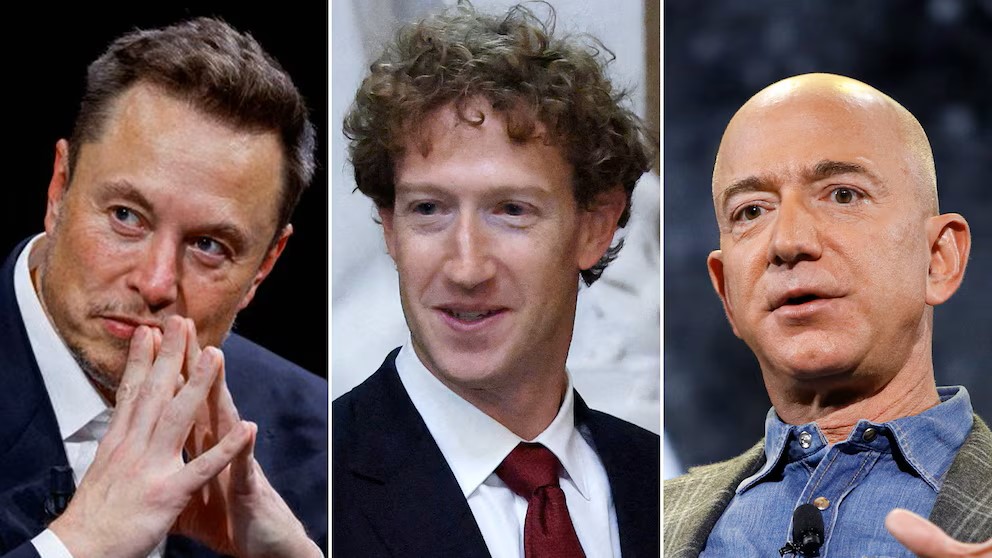 Elon Musk, Mark Zuckerberg, Jeff Bezos 2