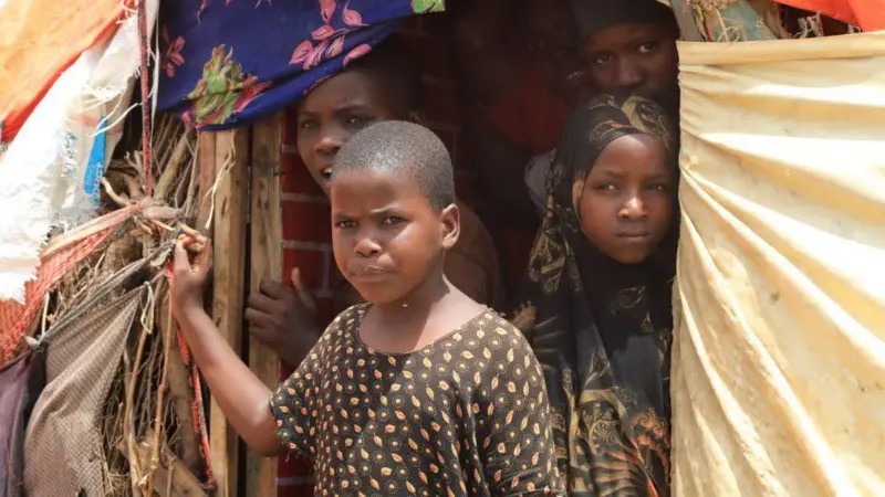 Niños en elcampo de refugiados de Baidoa, Somalia