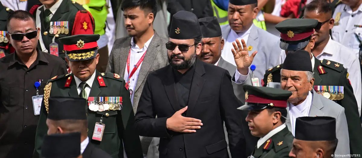 Balendra Shah durante un acto en Katmandú, Nepal