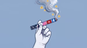 Peligroso para niños, las redes y el fumar