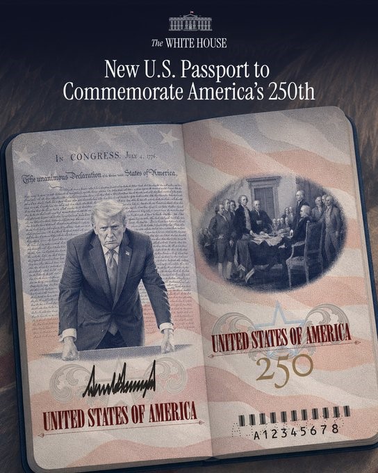 ! El Colmo!Donald Trump presenta nuevo pasaporte de EE.UU. con su foto