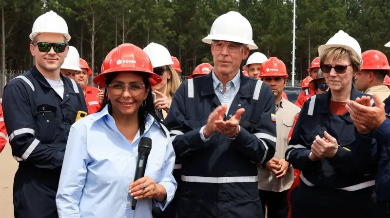 Delcy Rodriguez celebra acuerdo petrolero con USA