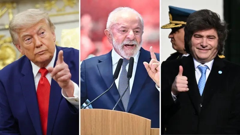 Trump, Milei y Lula Da Silva