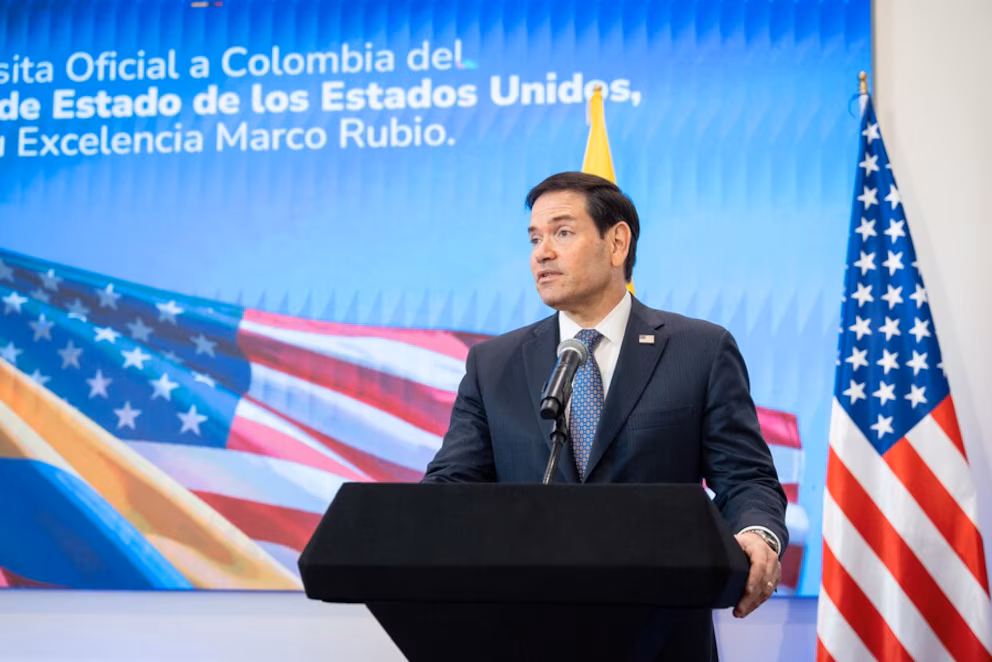 Marco Rubio en su recorrido por Colombia