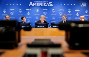 Reunion Escudo de Las Americas, junto a Trump