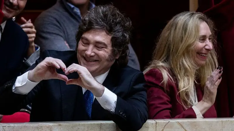 El presidente de Argentina, Javier Milei, y su hermana, Karina
